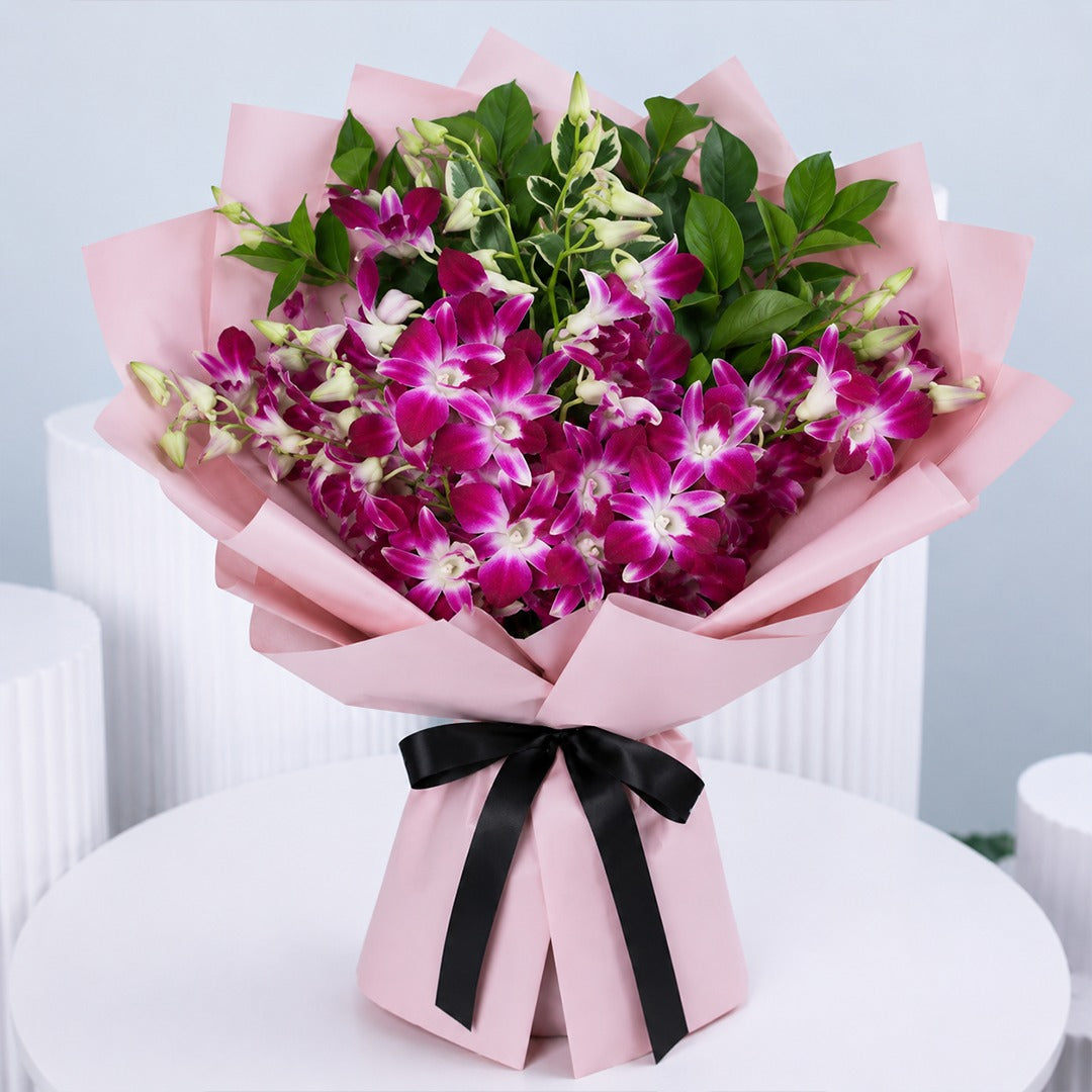 Hot Pink Orchid Bouquet — Flowchow flower delivery UAE
