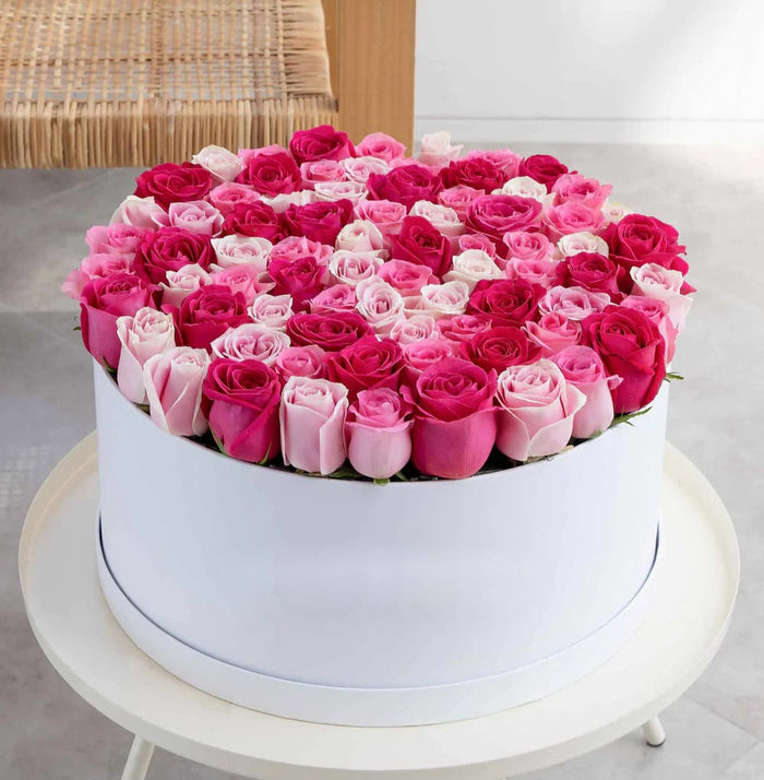 Rose Duet Hat Box — Flowchow flower delivery UAE