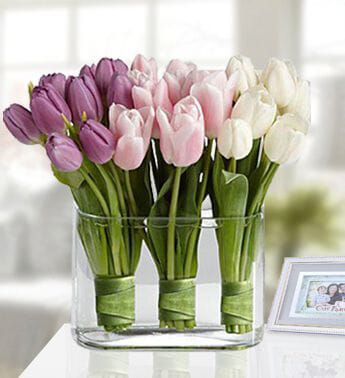 Tulip Trio Vase — Flowchow flower delivery UAE