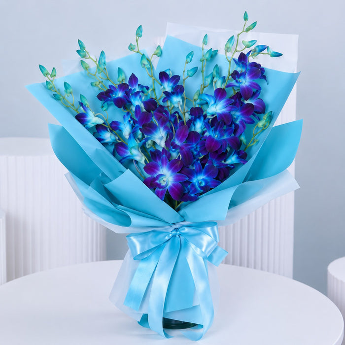 Blue Orchid Bouquet — Flowchow flower delivery UAE