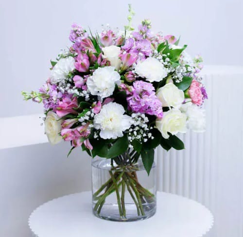 Blush & Ivory Garden Vase — Flowchow flower delivery UAE