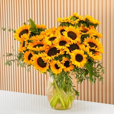 Sunflower Abundance Vase — Flowchow flower delivery UAE